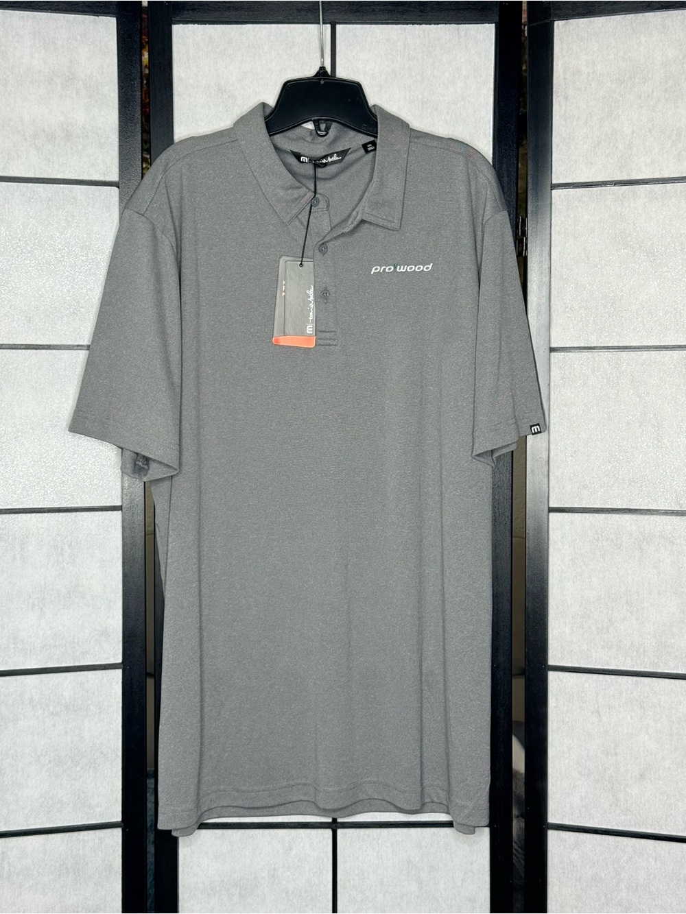 Travis Mathew Citro Performance Polo Pro Wood Golf Shirt Gray Men’s 2XL NWT